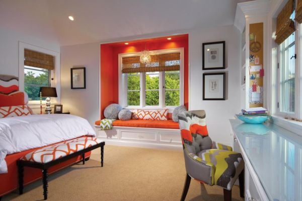 Orange and white interior design