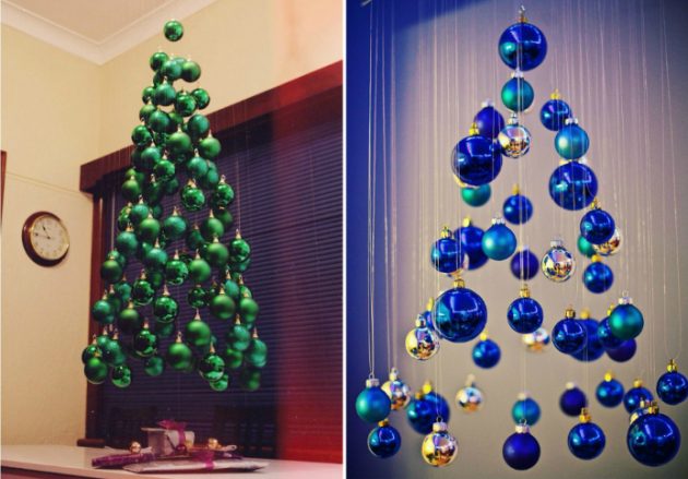Как украсить дом к Новому году: ёлки из шариков