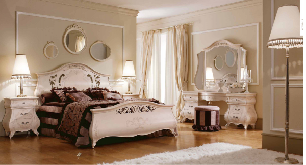 Ламинат для пола в спальню в классическом стиле