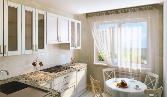 фигурный ламбрекен в интерьере кухни фигурный ламбрекен в интерьере кухни