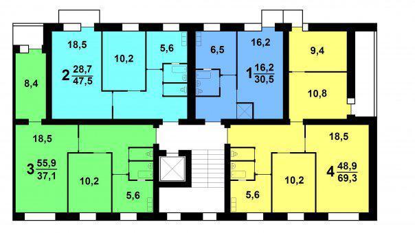 план этажа хрущевки 447-с47 серии