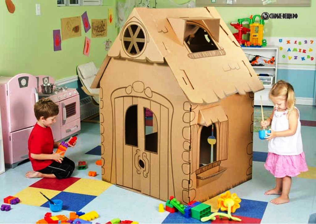 домик для детей из картона
