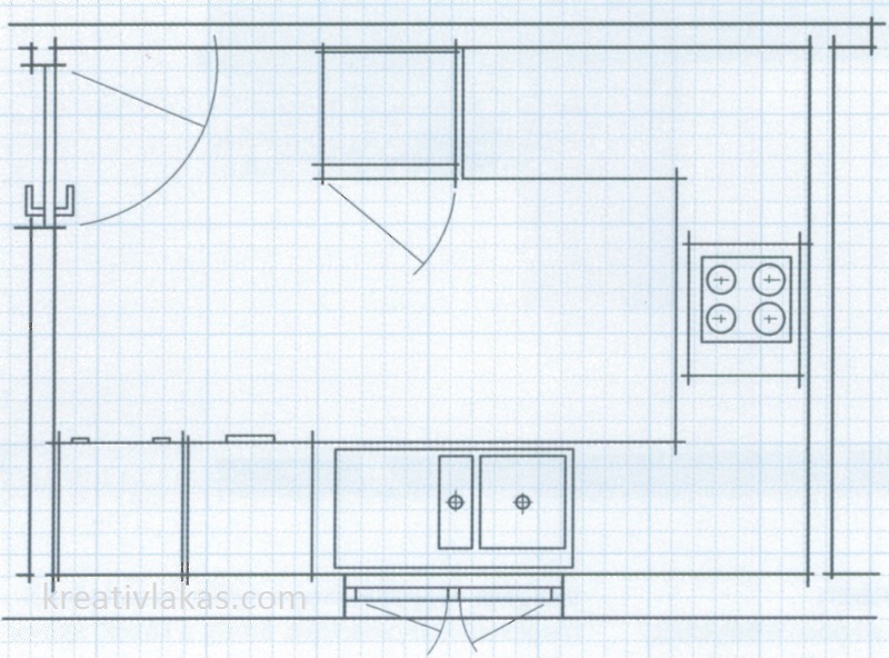 Нарисовать план комнаты с мебелью