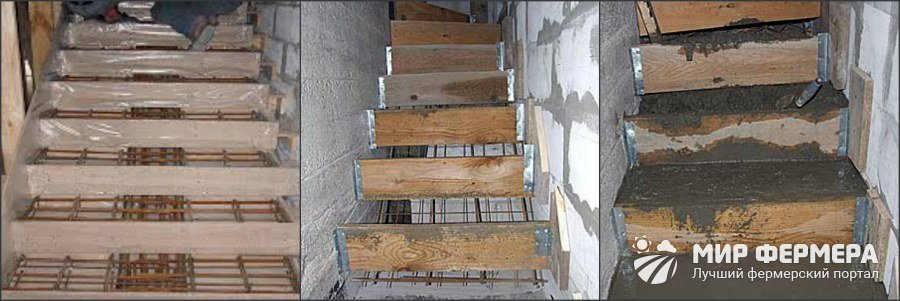 Лестница в погреб из бетона