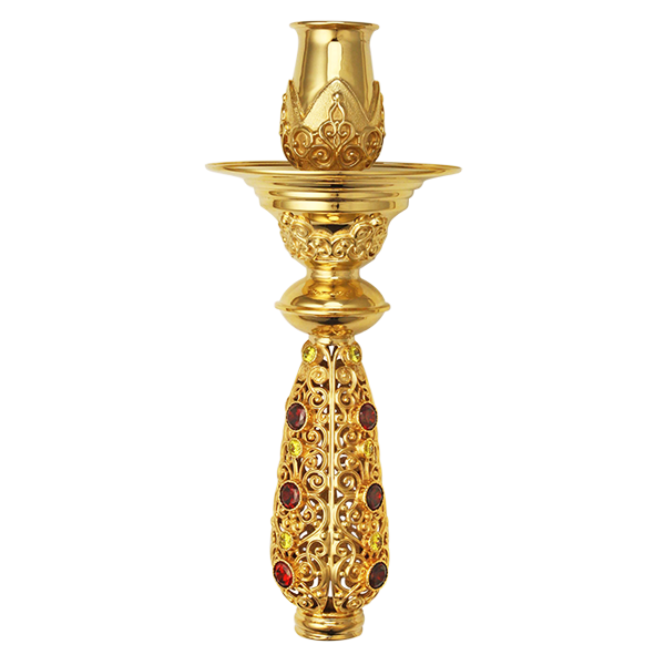 Подсвечник ручной в позолоте с камнями Подсвечник ручной в позолоте с камнями