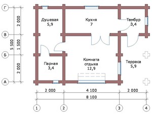 «Проекты бани с комнатой отдыха: особенности составления, виды» фото - proekt komnata otdyha 7