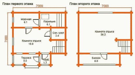 «Проекты бани с комнатой отдыха: особенности составления, виды» фото - proekt komnata otdyha 9