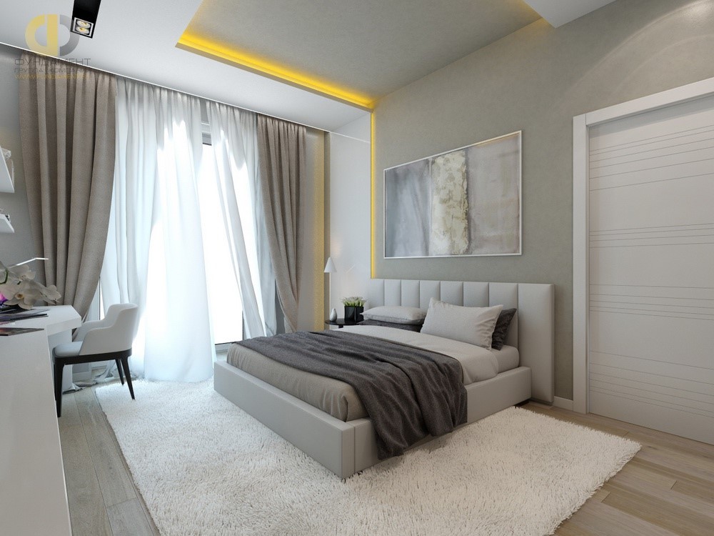 Интерьер спальни в современном стиле в квартире. Фото 2018