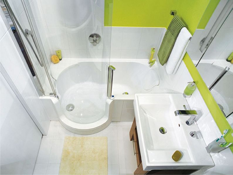 Дизайн ванной комнаты 3 кв.м. в зеленых тонах - фото