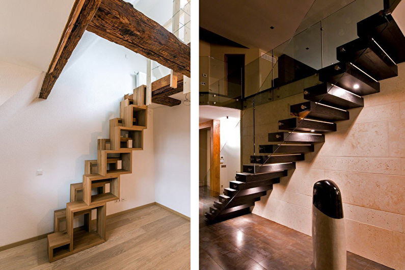 Дизайн лестницы на второй этаж - фото