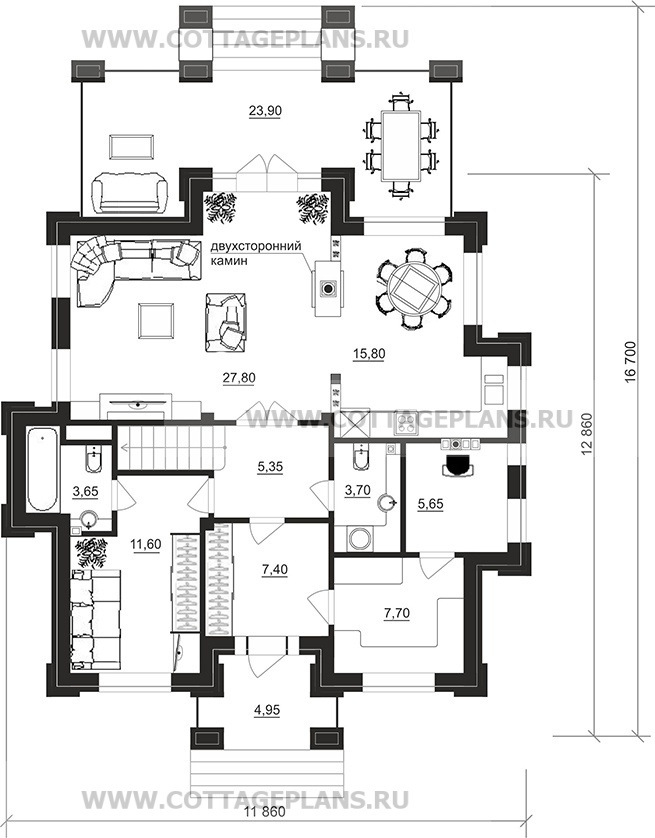 Поэтажные планы проект дома 100-75 общ. площадь 175,25 м2