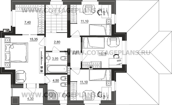 Поэтажные планы проект дома 200-47 общ. площадь 143,75 м2
