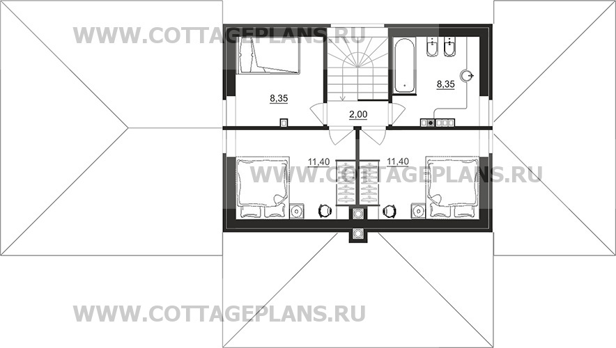 Поэтажные планы проект дома 92-36 общ. площадь 100,70 м2