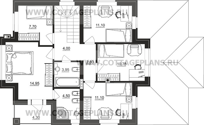 Поэтажные планы проект дома 100-47 общ. площадь 143,75 м2