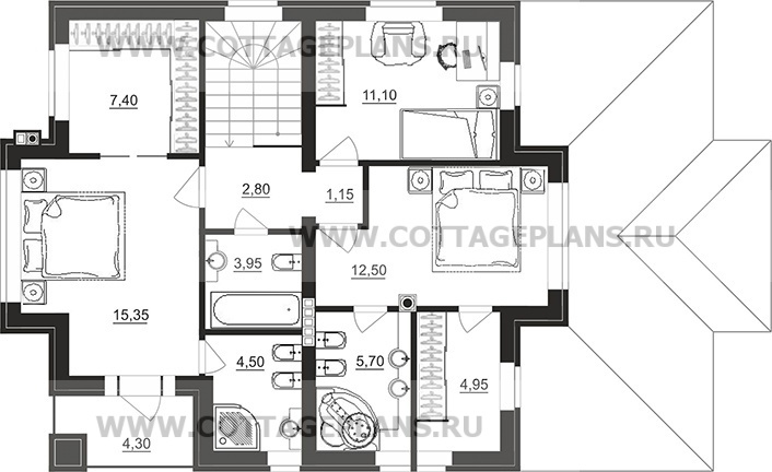 Поэтажные планы проект дома 200-47 общ. площадь 143,75 м2