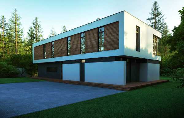Дизайн одноэтажного дома с плоской крышей